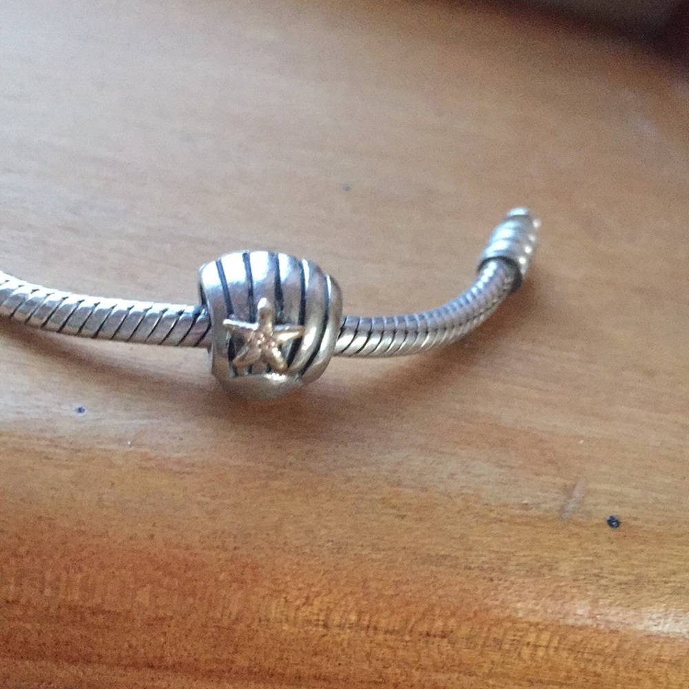 Pandora Retired Sea Shell 14k Gold Two Toned Charm - Picture 3 of 7
